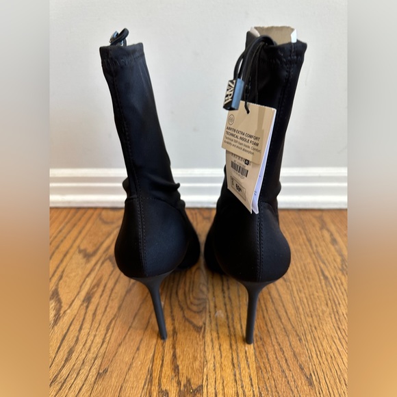 Zara high heel fabric ankle boots 👢 black nwt - Picture 10 of 16